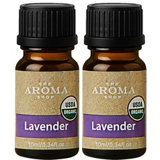 더아로마샵 USDA 천연 아로마 오일 테라피 숙면에좋은향 집중 기분전환 시너지, 라벤더, 10ml, 2개