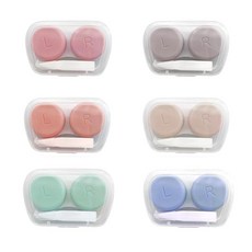 타이탄 파스텔 렌즈 케이스 보관함 실리콘집게 석션 6종 세트, 혼합색상, 1세트