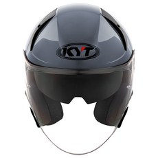 KYT TTR-JET 오픈페이스 가벼운 배달 헬멧 단색 그래픽 데칼 입문 오토바이 KC 인증, XL [59-61mm], 플레인 GRL그레이