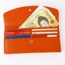 여성 편리한 슬림 얇은 가죽 똑딱이 장지갑 선물