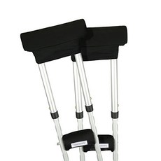 목발 쿠션 보호대 겨드랑이 손잡이 패드 커버 세트 (블랙), 1개