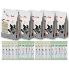강아지 대용량 그레인프리사료 반습식 아벡시앙 소프트 프리미엄 사료 1kg*5개+삼계죽 2팩(10pcs) + 소고기 보양죽 2팩(10pcs), 1개