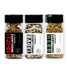 원파디 에브리띵 시즈닝 3종세트 | 베이글 시즈닝 60g + 스파이시 시즈닝 60g + 허브 시즈닝 40g, 1개