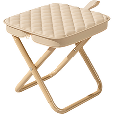 솔바람집 작은 접이식 미니 의자 낚시의자 휴대용 간이 의자, 1개, 베이지