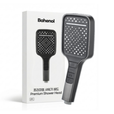 바헤놀 폭풍수압 샤워기 헤드, 블랙, 1개