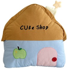 이이공브이샵 큐티 하우스 블랭킷 쿠션 세트 극세사 담요 집모양 등받이쿠션 침대담요