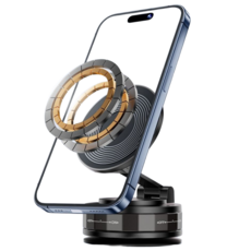 카로로 흡착식 대시보드 차량용 맥세이프 핸드폰거치대, 검정, 1개