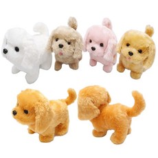 두리 복덩이강아지인형 강아지인형 작동동물인형 장난감-건전지포함, 1개, 복덩이펫-화이트, 18cm