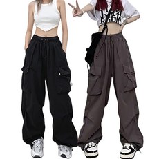 Izeriel 남녀 공용 1+1 4계절 카고팬츠 캐주얼 긴바지 빈티지 빅포켓 작업복 바지 봄 여름 가을 겨울 빅포켓 카고팬츠