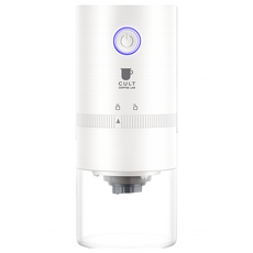 무선 원두 그라인더 세라믹 전동 맷돌식 핸드밀 분쇄기 USB충전 커피그라인더 KC인증, 무광화이트