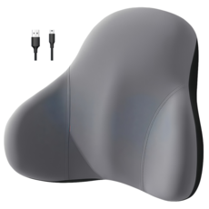 차량용 허리 쿠션 등쿠션 USB 플러그/차량용 허리 패드 차량용/가정용/사무용 시트 마사지 패드허리베개 그레이, 1개