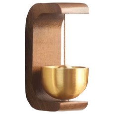 금전운 재물운 만사형통 현관문 풍경종 자석, 브라운