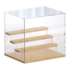 LED 조명 장착형 투명 아크릴 피규어 수납 디스플레이 케이스 피규어 인형 핸드메이드 인형 수납함, 1개