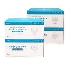 비에이스 일회용 덴탈마스크, 중형 화이트, 4개, 50매