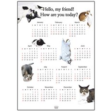 2026년 고양이 포스터 달력 1년 캘린더 한장 선물, Ver.01: 기본형