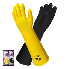 장갑이네 명진 공업용 질긴 고무장갑 작업용 9호 10호 12호 1켤레, 1개, 노랑