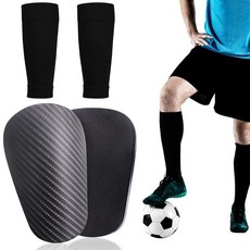 스포츠 축구용품 축구 풋살 초경량 미니 정강이보호대 신가드+ 튜브형스타킹 세트, 블랙, 1세트