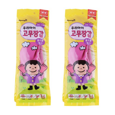 우리아이 고무장갑/분홍/6-10세용(28cm), 핑크, 중(M), 2개