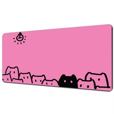 게이밍 장패드 고양이 캐릭터 마우스패드 방수코팅 400X900X3MM, 1개, 로즈레드