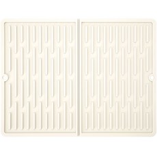 폴더형 실리콘 드라잉매트 식기 건조 매트 그릇정리 아이보리, 1개, 2단