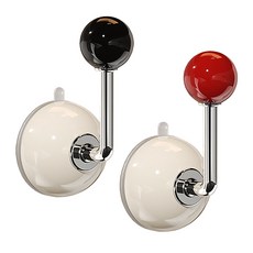 라임리빙 강력 무타공 흡착식 후크 걸이 2개, 1세트, 블랙+레드