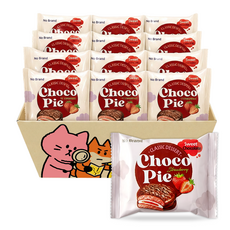 노브랜드 과자, 16개, 초코파이(딸기맛)
