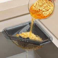 [자석업그레이드] 자석 고정 삼각 배수 바구니 거름망, 1개, 1개입