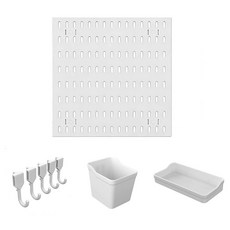 벽면 수납 진열대 동굴판 세트 부품 포함, 화이트+300x300mm, 1세트