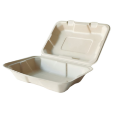 씨케이라이브 친환경 펄프 일체형 뚜껑 원칸 3칸 도시락용기, B-29, 1개, 50개