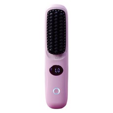 [생활팩토리] 독일 도르트 LED 무선빗고데기 C컬 웨이브 스트레이트 뿌리볼륨 다운펌 헤어 미니 매직기 헤어빗 미용실 홈쇼핑 DORT, 도르트무선빗고데기, 핑크 Pink+블랙 BLACK