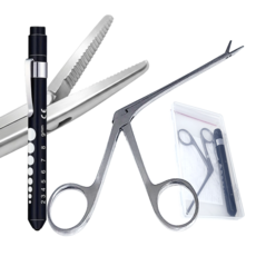 의료용 마이크로 이어포셉 + 펜라이트 forcep 포셉 귀지 핀셋, 1개, CFEF001+PENLIGHT