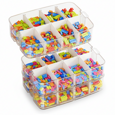 오펀 칸막이 레고 블럭 정리함 장난감 정리함 토이박스, 1개, 노랑