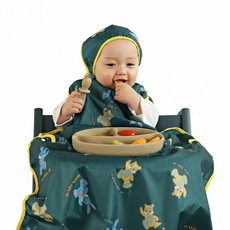 오우아스튜디오 자기주도 이유식 턱받이 식탁일체형 2way 지퍼형, 1개, 1개입, 멀티 나시형 젤리앤캔디 그린