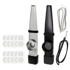 케이투엠 메탈 카주 악기 블랙 + 실버 세트, 2개, 혼합, KTM-1215