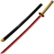 UB 카타나 LED 광선검 일륜도 귀멸의 칼날 충전식 발광검 일본도 코스프레, 1개, 옐로우레드