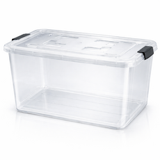 [나코] 플라스틱 바퀴달린 리빙박스 대용량 특대형 무색, 1개, 투명