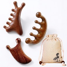 이노라 원목 괄사 마사지기 3종, 우드, 1개