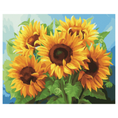 대형 명화 그리기 DIY 세트 동물 금전수와 꽃사슴 60X75cm, E.동물, E3.황금부엉이가족, 1개