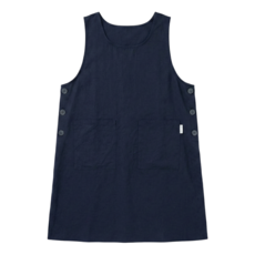 [룩엣홈]어린이집 카페 가벼운 빅사이즈 단추형 원피스 앞치마, 1개, 단추형 다크진네이비(dark jeans navy)