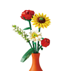 레고 꽃다발 부케 레고꽃 플라워 호환 블럭 꽃, 03. 레고 꽃다발 - 해바라기와 장미, 1개