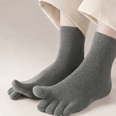 [4켤레 1세트] 남성 발가락양말 쾌적 면 통기성 땀흡수 정장 중목