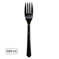 와라쿡 일회용 포크 블랙 165mm(개별포장), 1개, 300개입
