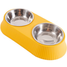 더블트리 목편안한 펫보울 멍멍이 냥이 밥그릇, 1개, 펫옐로우