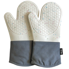 더블트리 손목보호형 내열 실리콘 오븐장갑, 2개, 캔디(긴손목형)