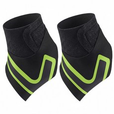 스포츠 발목 보호대 벨크로 스트랩 압박 고정형 2개 좌우세트, 라임, 1세트