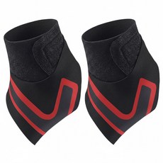 스포츠 발목 보호대 벨크로 스트랩 압박 고정형 2개 좌우세트, 레드, 1세트