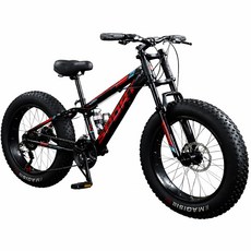 테라로드 오프로드 접이식 자전거 MTB 4인치 초광폭 타이어 접이식 산악 미끄럼방지, 1개, 190cm, 블랙레드-30단