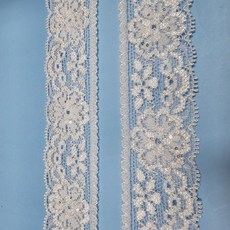 DKLACE-4136 스팡클 / 자가드 스판 스팡클 레이스 / (폭 2.5cm 길이 1yd / 5yd / 10yd기준), 1개, 화이트