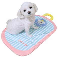 제이에스 사계절 양면 방수매트 펫방석, 1개, 그린스트라이프