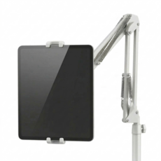 아우리온 각도조절 안정적거치 135cm 태블릿 스마트폰 자바라 스탠드형 거치대, 1개, 화이트, YX-201